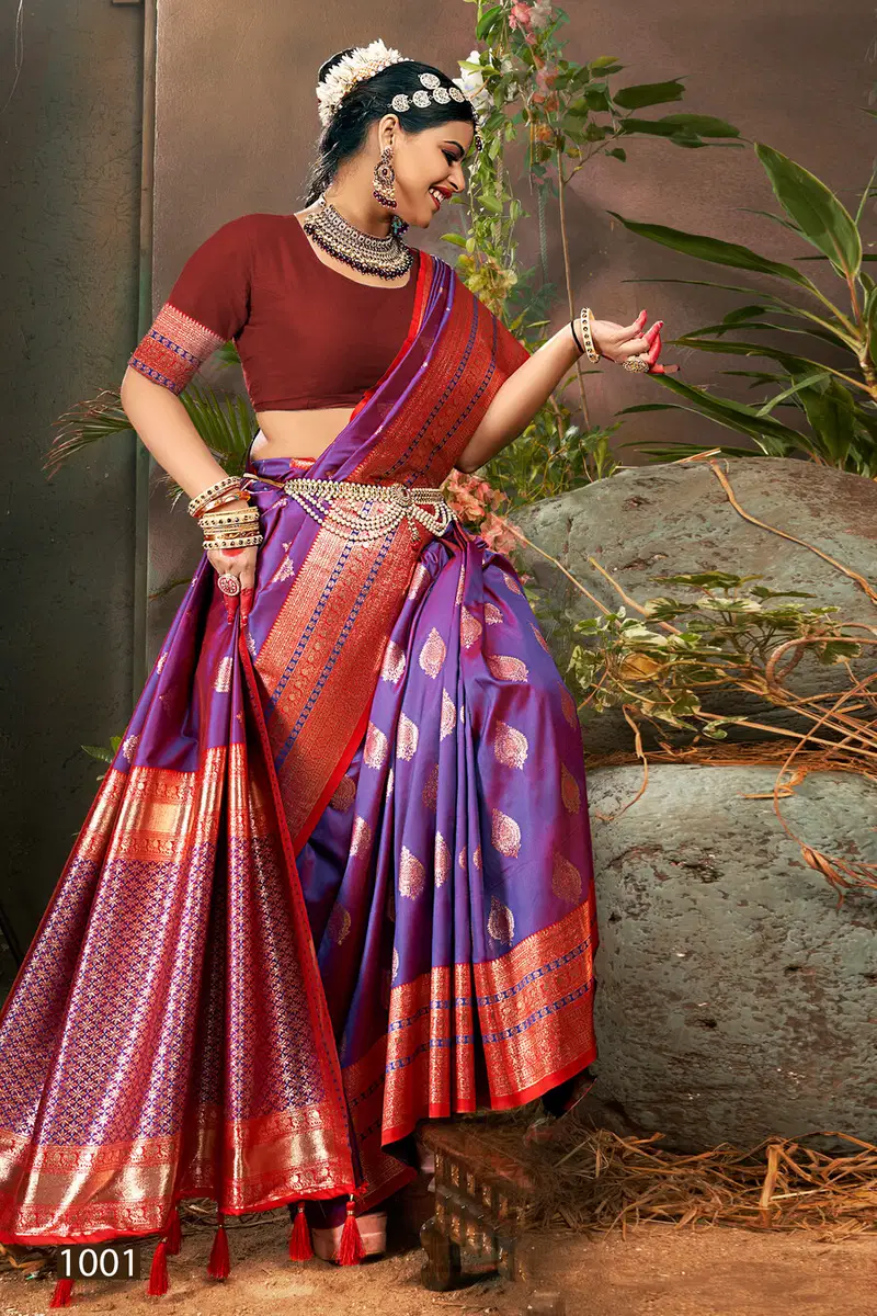 Noorie Silk Vol 2 By Saroj Rich Contrast Pallu Silk Saree Suppliers In India
